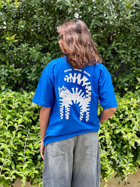 WOMEN'S BLUE OVERSIZED T-SHIRT | CAT WALK EDITION