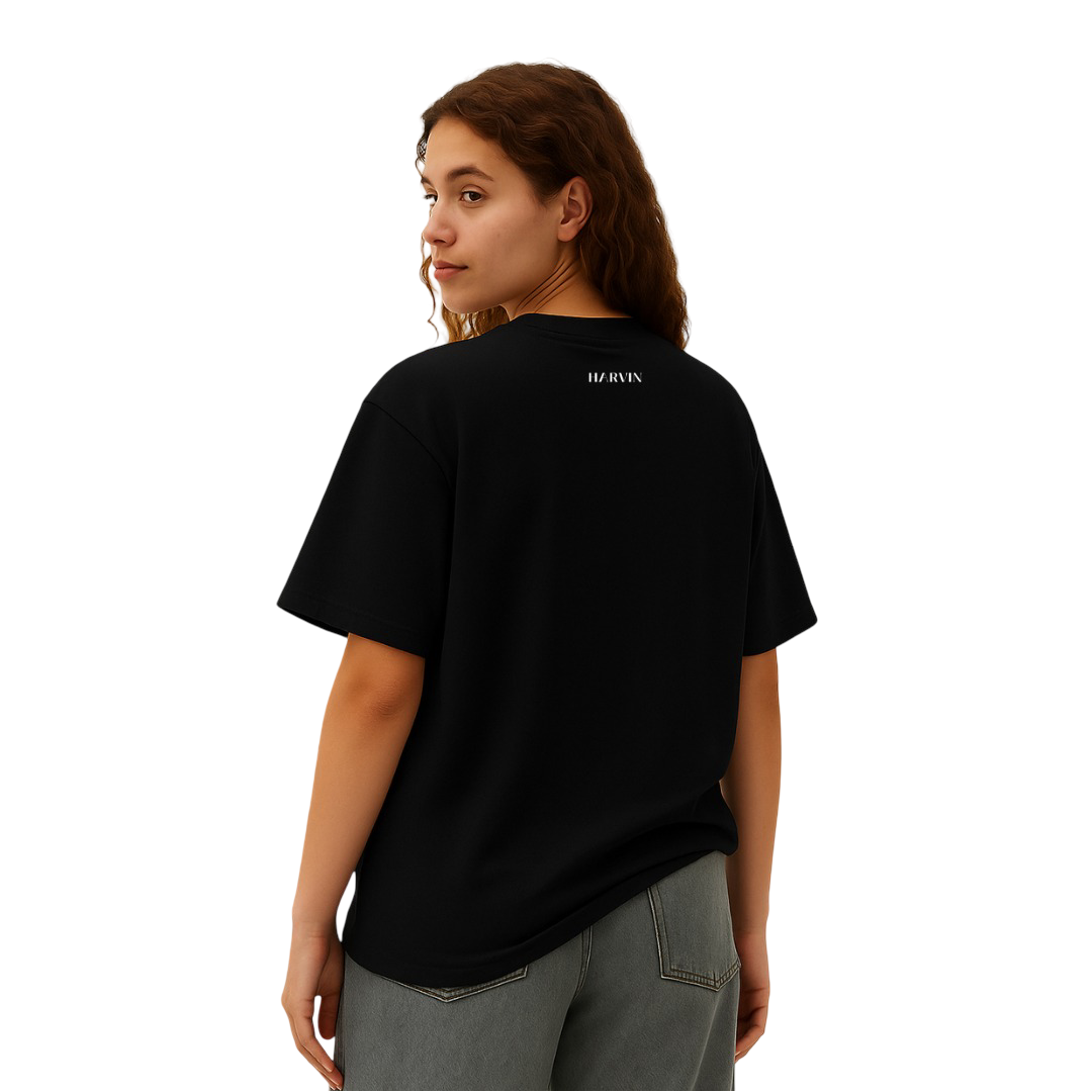 WOMEN'S BLACK OVERSIZED T-SHIRT | ZEBRA MIRAGE EDITION